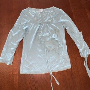 Axara Paris size XS teal long sleeved shirt